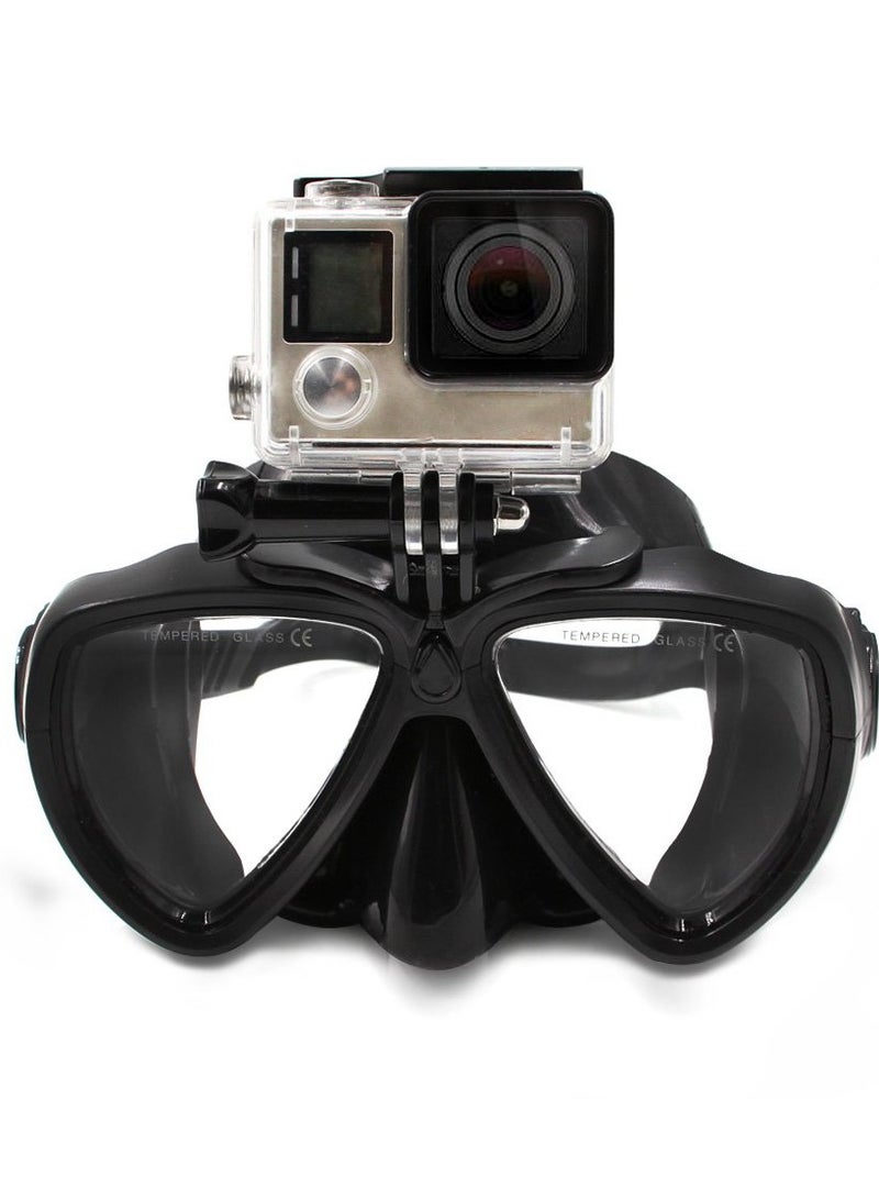 Diving Goggles with GoPro Compatibility for Hero 7, 6, 5, 4, 3, 2, Session 4, 5, Fusion 360, and DJI Osmo Action Cameras - Capture Underwater Beauty with Snorkel Glasses.