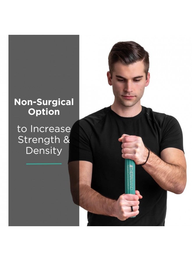 Theraband Flexbar, Tennis Elbow Therapy Bar, Relieve Tendonitis Pain And Improve Grip Strength, Resistance Bar For Golfers Elbow And Tendinitis, Green, Medium, Intermediate