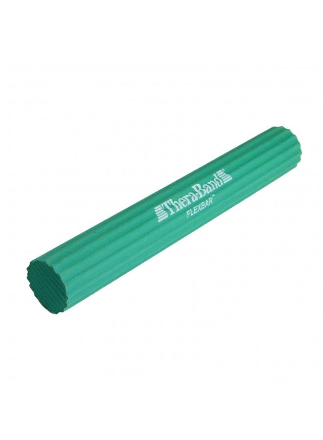 Theraband Flexbar, Tennis Elbow Therapy Bar, Relieve Tendonitis Pain And Improve Grip Strength, Resistance Bar For Golfers Elbow And Tendinitis, Green, Medium, Intermediate
