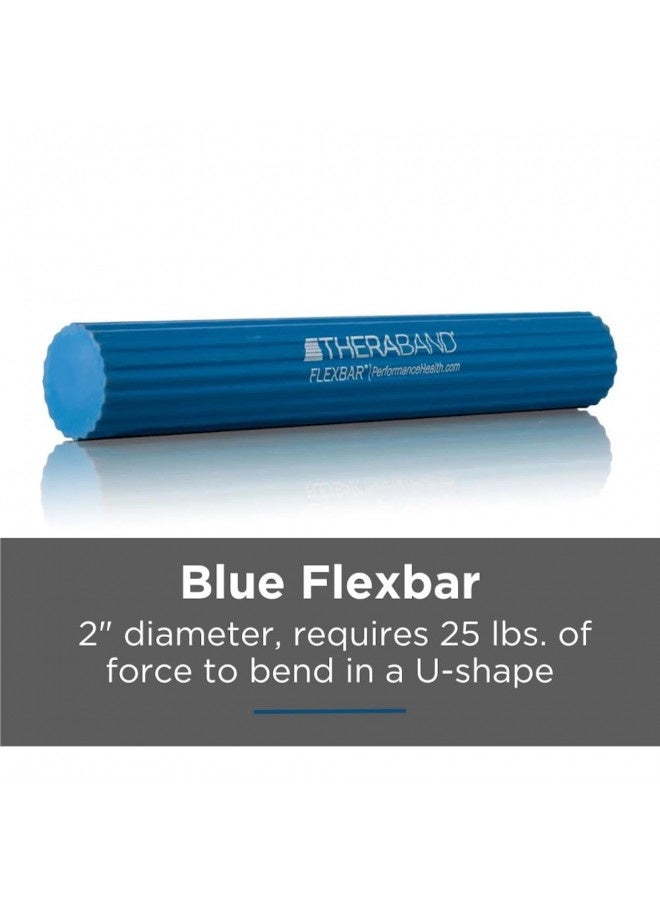 Theraband Flexbar, Tennis Elbow Therapy Bar, Relieve Tendonitis Pain And Improve Grip Strength, Resistance Bar For Golfers Elbow And Tendinitis, Blue, Heavy, Advanced