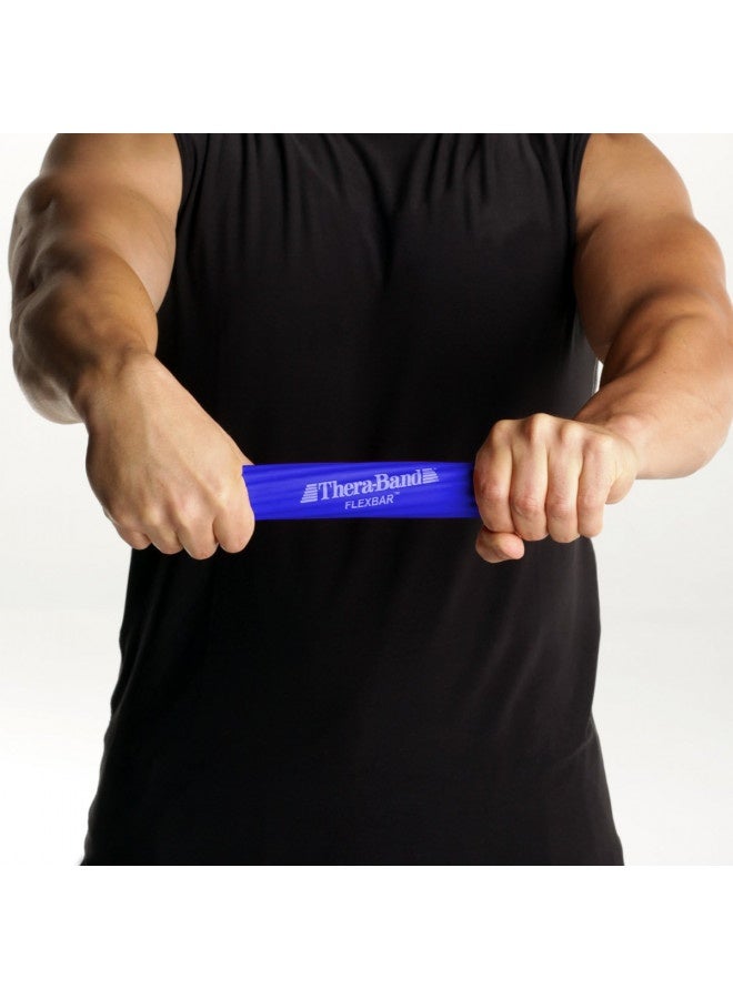 Theraband Flexbar, Tennis Elbow Therapy Bar, Relieve Tendonitis Pain And Improve Grip Strength, Resistance Bar For Golfers Elbow And Tendinitis, Blue, Heavy, Advanced