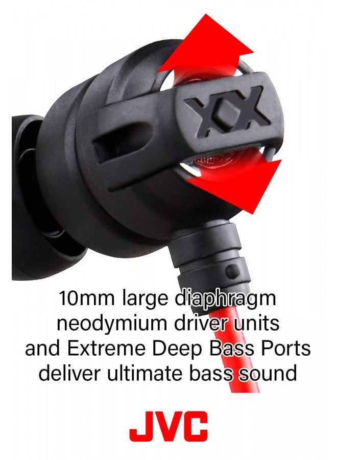 Jvc Hafx1X Headphone Xtreme-Xplosivs, Black, Red