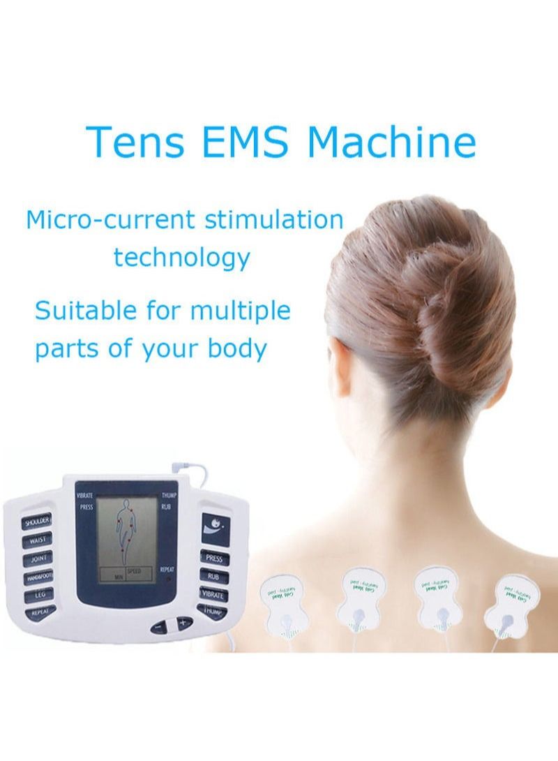 Electric Tens Muscle Stimulator Digital Therapy Full Body Massage Relax Pulse EMS Acupuncture Machine with 16 Pads and Slippers