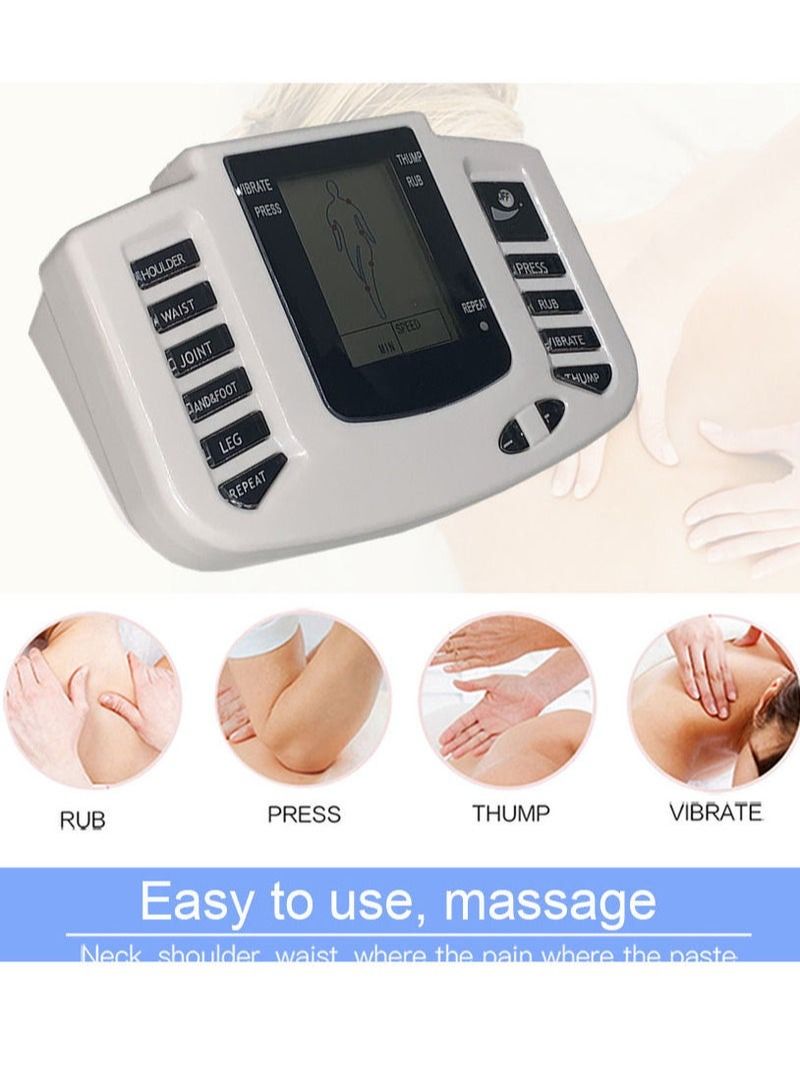 Electric Tens Muscle Stimulator Digital Therapy Full Body Massage Relax Pulse EMS Acupuncture Machine with 16 Pads and Slippers