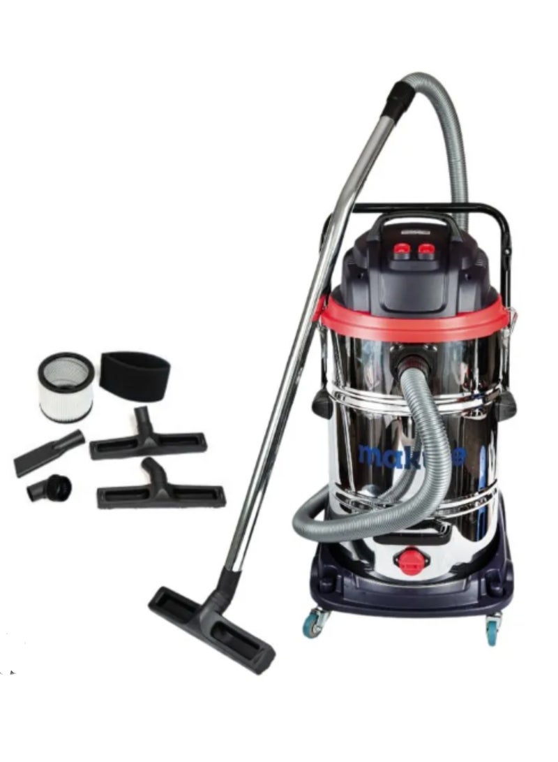 60L Vacuum Cleaner  with 2400W ≥19 kPa Suction degree 35l/s Air flow  Copper Moter SS Tank for  Both Wet & Dry Cleaning Task (VC121-60)