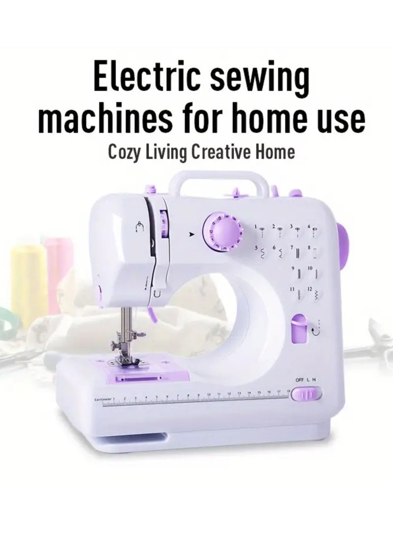 Sewing Machine,Portable Electric Sewing Machine Multifunctional,Home Sewing Machine,Adjustable Speed Overlock 12 Stitches Patterns