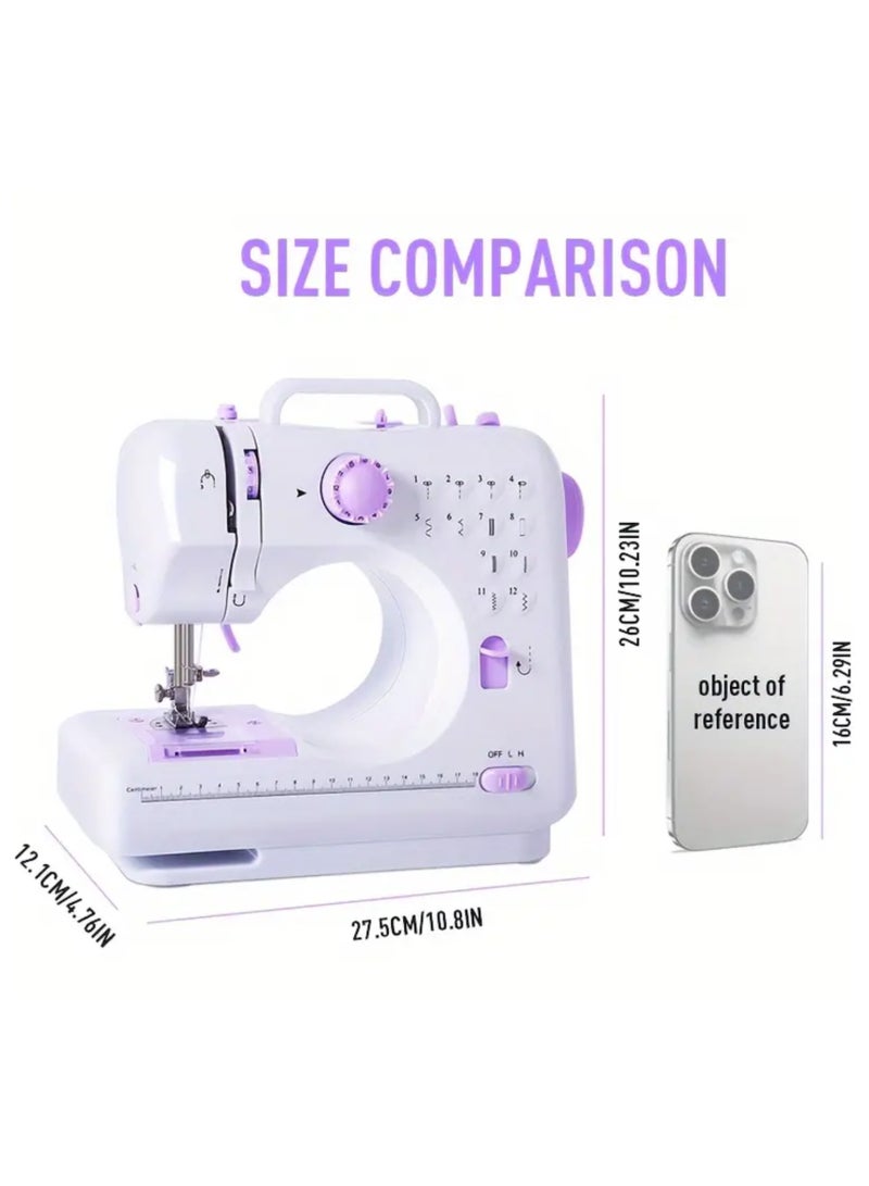 Sewing Machine,Portable Electric Sewing Machine Multifunctional,Home Sewing Machine,Adjustable Speed Overlock 12 Stitches Patterns