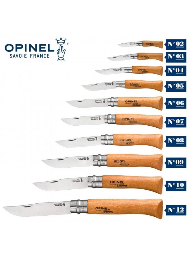 Opinel N Degree12 Bechwood Handle Carbon Steel Knife, 12 Cm Blade