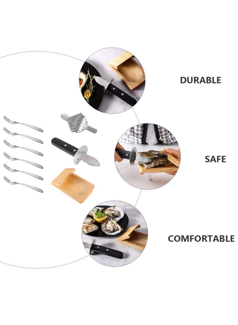 9 Piece Oyster Shucking Kit Sturdy Sharp Knives Seafood Opener Tools Perfect for Oysters