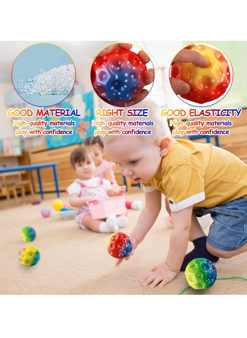 6 PCS Space Ball 6.5cm Extreme Moon Ball PU Bounce Ball Sensory Ball High Bouncing and Sounds Meteor Ball Helps Improve Hand Eye Coordination Great Sensory Ball for Kids Random Color