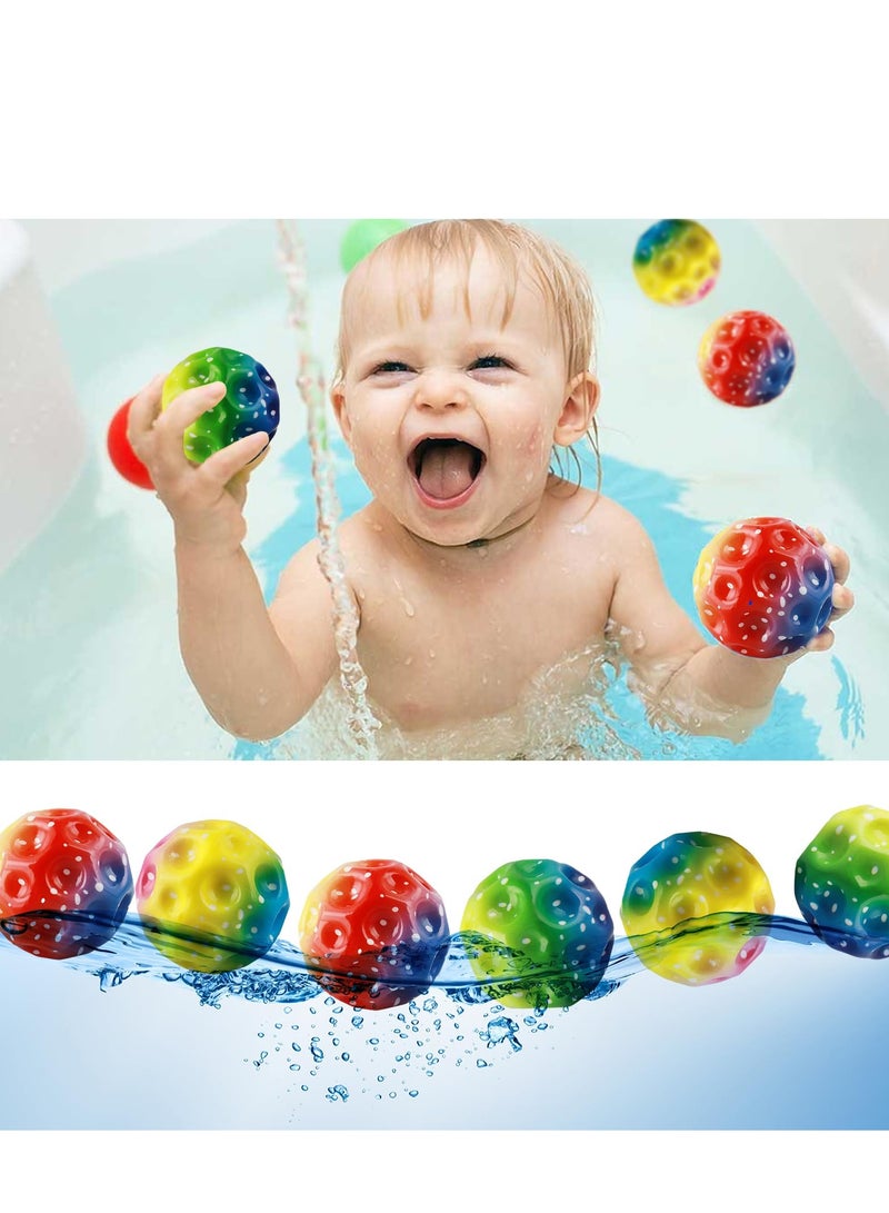 6 PCS Space Ball 6.5cm Extreme Moon Ball PU Bounce Ball Sensory Ball High Bouncing and Sounds Meteor Ball Helps Improve Hand Eye Coordination Great Sensory Ball for Kids Random Color