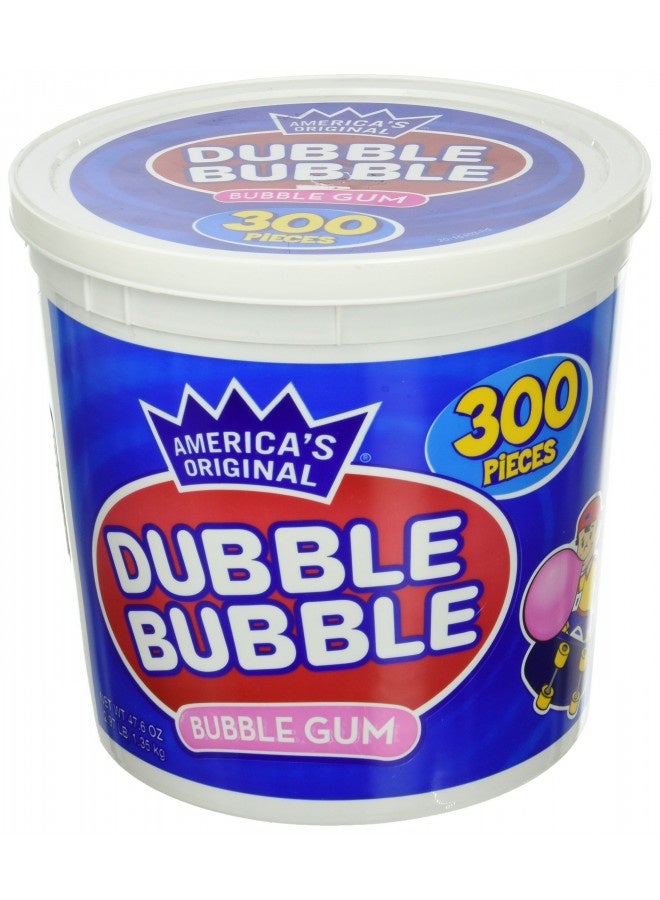 America'S Original Dubble Bubble Bubble Gum 47.6 Ounce Value Tub 300 Individually Wrapped Pieces