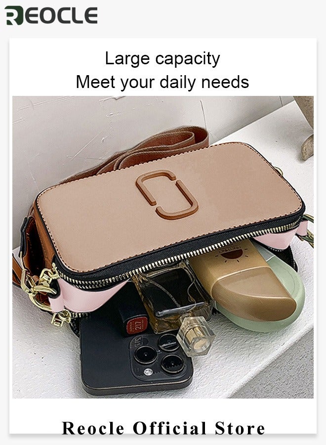 Women's Crossbody Bag Shoulder Bag with Adjustable Wide Strap Square Camera Crossbody Purse HandBag Simple Trendy Small Shoulder Bag