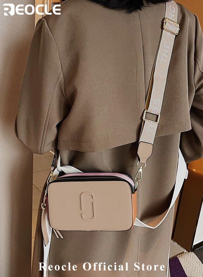 Women's Crossbody Bag Shoulder Bag with Adjustable Wide Strap Square Camera Crossbody Purse HandBag Simple Trendy Small Shoulder Bag