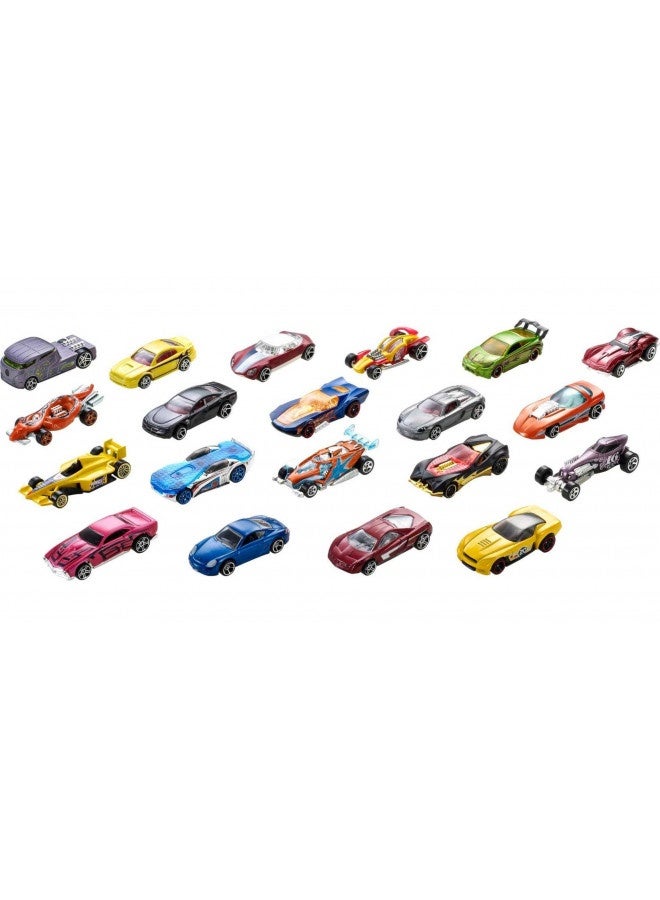 Hot Wheels 20-Pack Of 1:64 Scale Toy Sports And Race Cars, Collectible Vehicles (Styles May Vary)