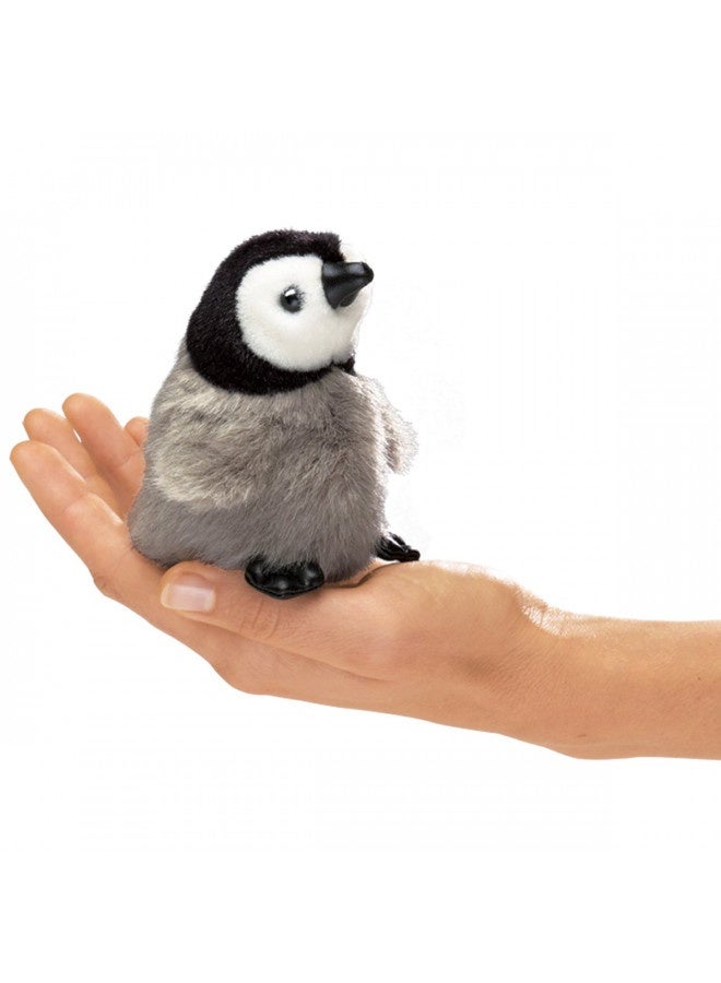 Folkmanis Mini Emperor Penguin Baby Finger Puppet Grey-Blue, 1 Ea