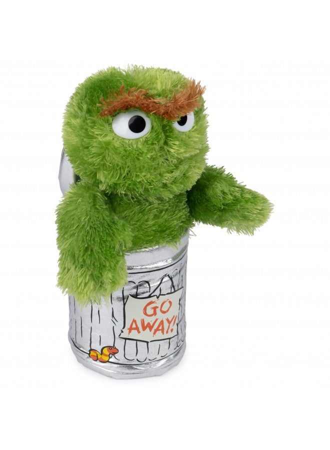 Gund Sesame Street Official Oscar The Grouch Muppet Plush, Premium Plush Toy For Ages 1 And Up, Green/Silver, 10”