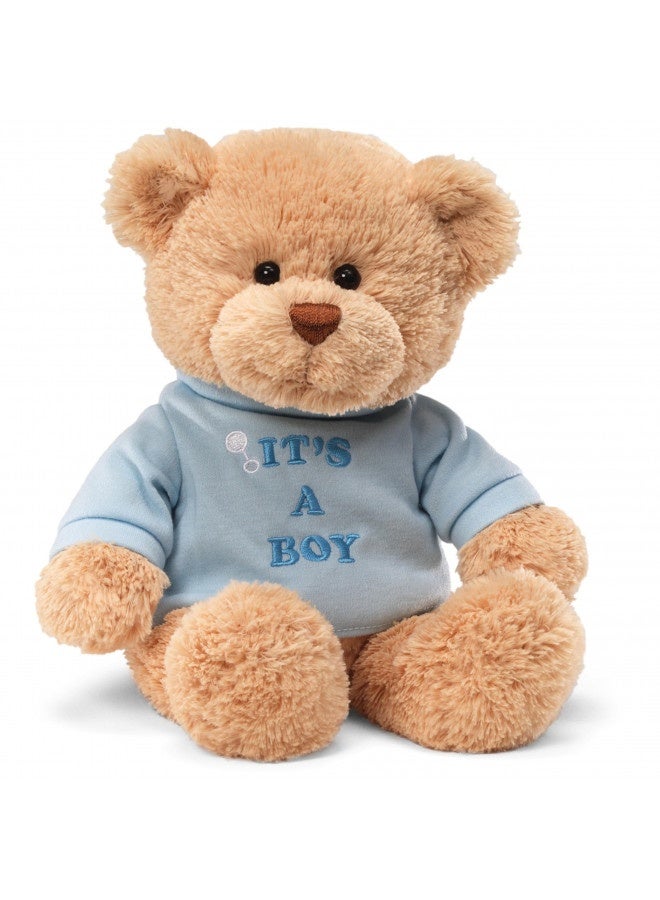 Gund It’S A Boy T-Shirt Teddy Bear Stuffed Animal Plush, Blue, 12”, Tan (15418)