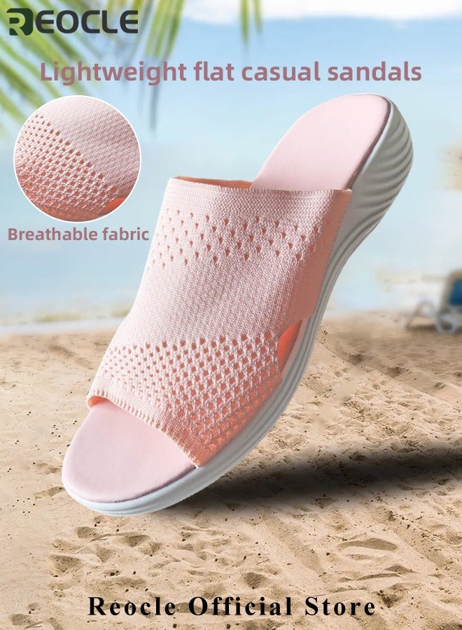 Women's Platform Sandals Stretch Orthopedic Sandals Open Toe Breathable Platform Shoes Beach Slippers Washable Slippers Comfort Walking Wedges