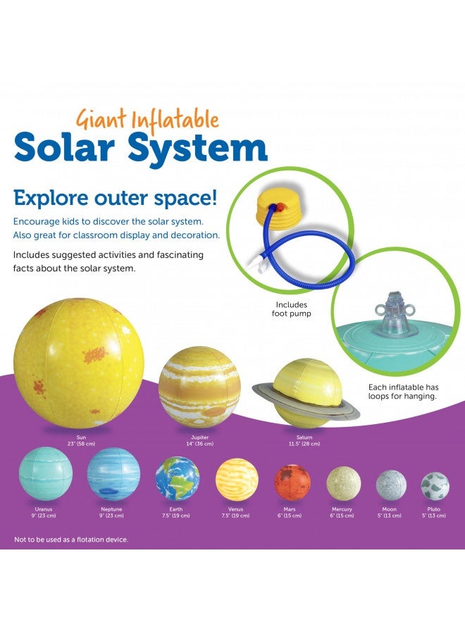 Learning Resources Giant Inflatable Solar System,8 Planets, 13 Pieces, Grades K+, Kids Solar System, Astronomy For Kids, Inflatable Solar System, Inflatable Planets,Back To School Gifts For Kids