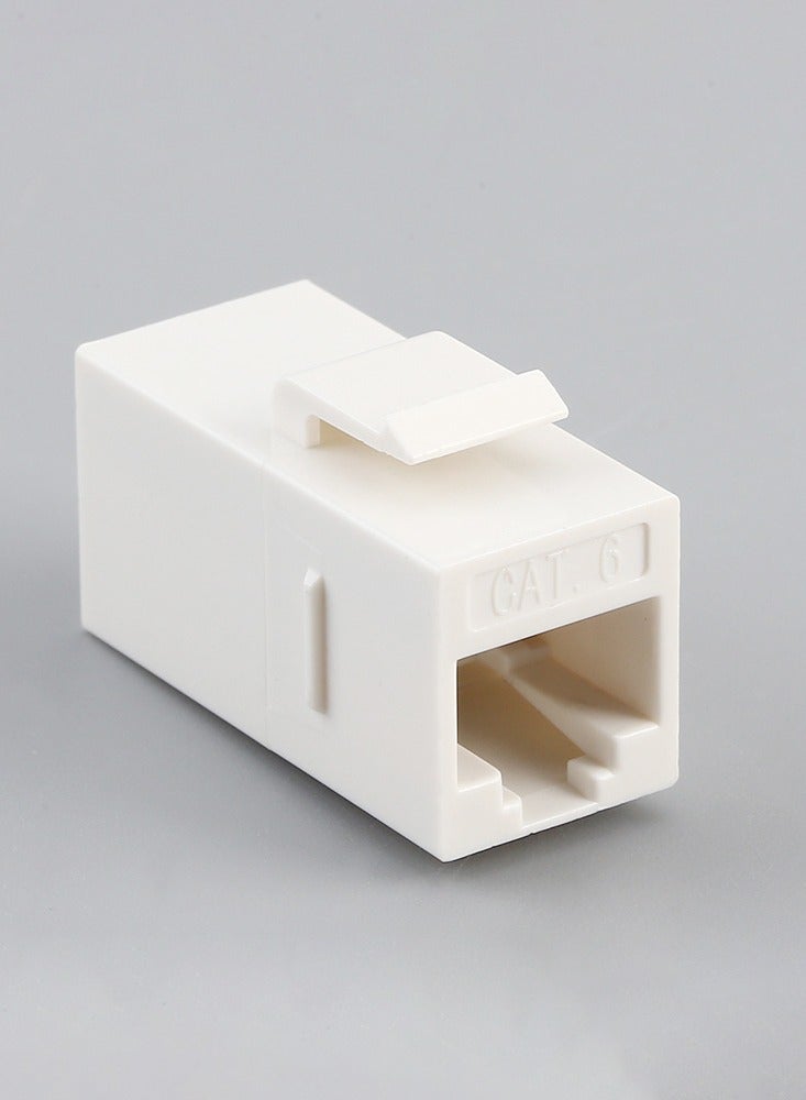 20 Pack RJ45 CAT6 Female to Female Keystone Couplers, UTP In-Line Connectors, White Plug-In Couplers for Network Ethernet Cables