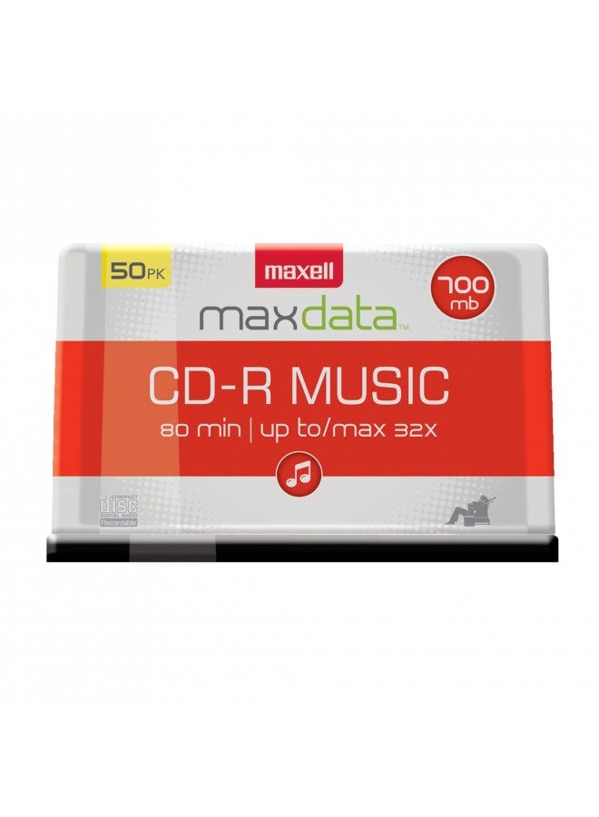 Maxell Cd-R Music Spindle, Audio Only, Blank Media, 50-Pack(625156)