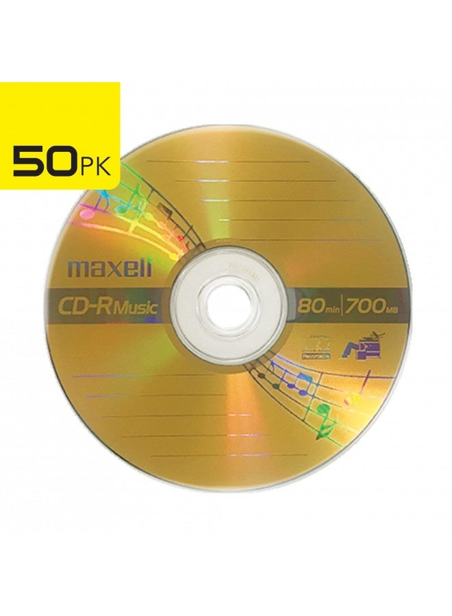 Maxell Cd-R Music Spindle, Audio Only, Blank Media, 50-Pack(625156)