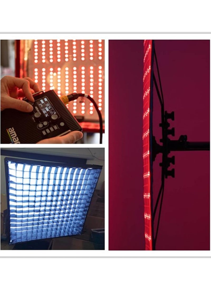APUTURE AMARAN F22C RGBWW LED Mat (V-Mount, 2 x 2 Feet) – Full-Color Flexible LED Panel with 360° RGB Color Range, Adjustable White Balance (3200K–9500K), High CRI & TLCI, DMX Control, and App Compatibility