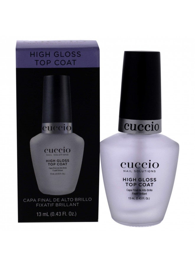 Cuccio Colour High Gloss Nail Top Coat - Developed With Uv Absorbers To Help Protect The Nail Colour - Flexible Chip Resistant Protective Coating - Extends The Wear Of Your Manicure - 0.43 Oz
