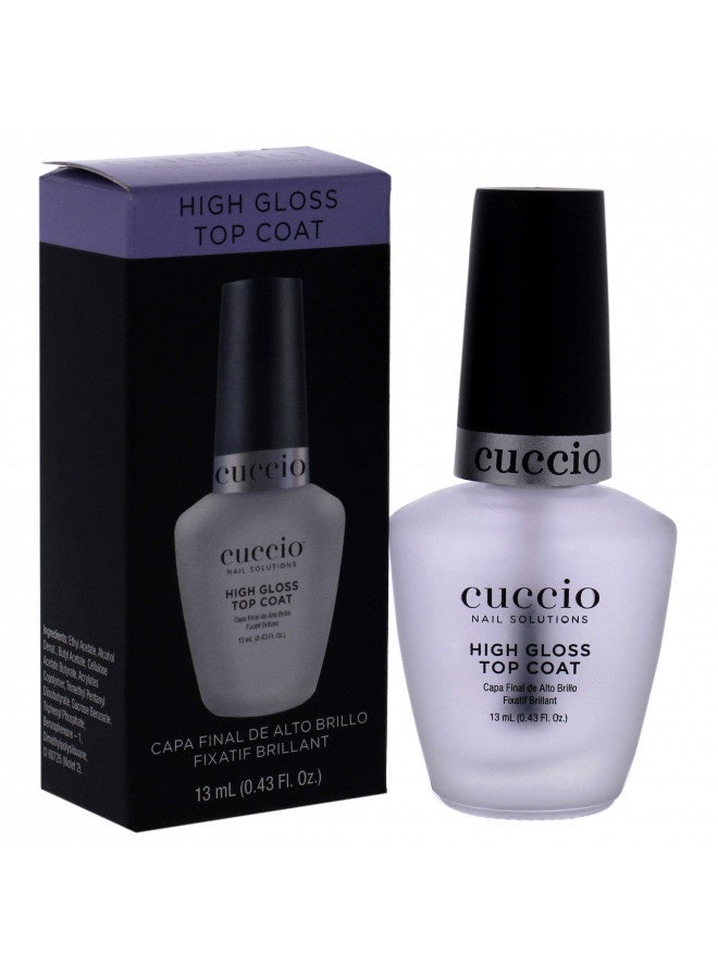 Cuccio Colour High Gloss Nail Top Coat - Developed With Uv Absorbers To Help Protect The Nail Colour - Flexible Chip Resistant Protective Coating - Extends The Wear Of Your Manicure - 0.43 Oz