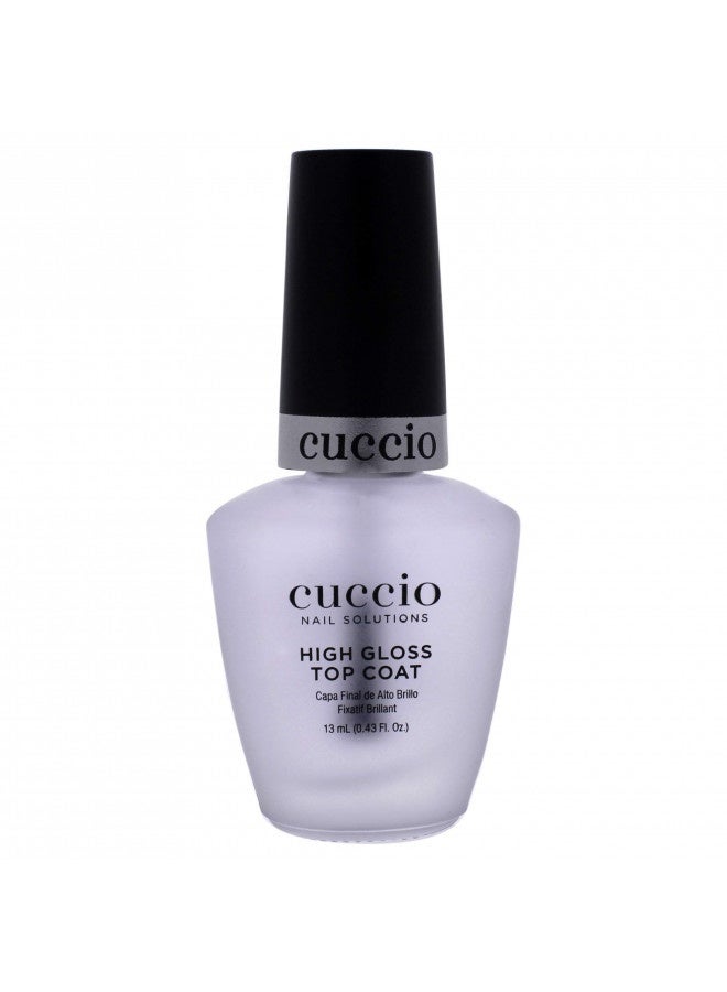 Cuccio Colour High Gloss Nail Top Coat - Developed With Uv Absorbers To Help Protect The Nail Colour - Flexible Chip Resistant Protective Coating - Extends The Wear Of Your Manicure - 0.43 Oz