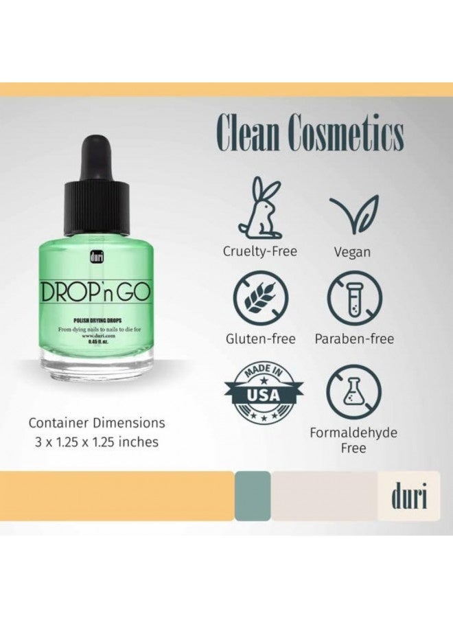 Duri Drop'N Go Quick Dry Nail Drops - Fast Drying Drops For Long Lasting Nail Polish 0.61 Fl. Oz.