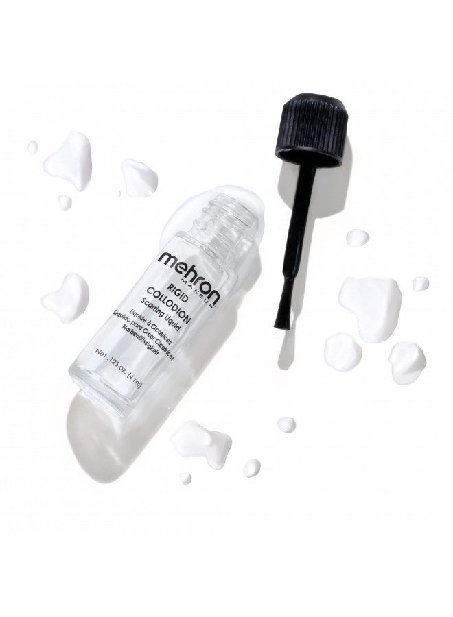 Mehron Makeup Rigid Collodion With Brush | Scarring Liquid | Scar Liquid | Liquid Scar Makeup | Sfx Scar Makeup For Film .125 Oz (4Ml)