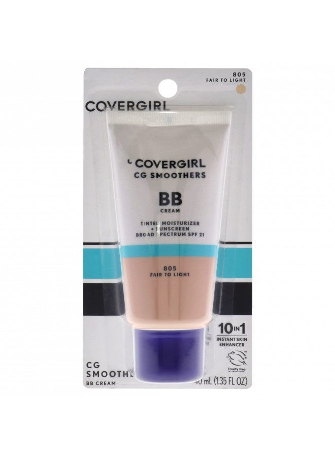 Covergirl Smoothers Lightweight Bb Cream, Fair To Light 805, 1.35 Oz (Packaging May Vary) Lightweight Hydrating 10-In-1 Skin Enhancer With Spf 21 Uv Protection