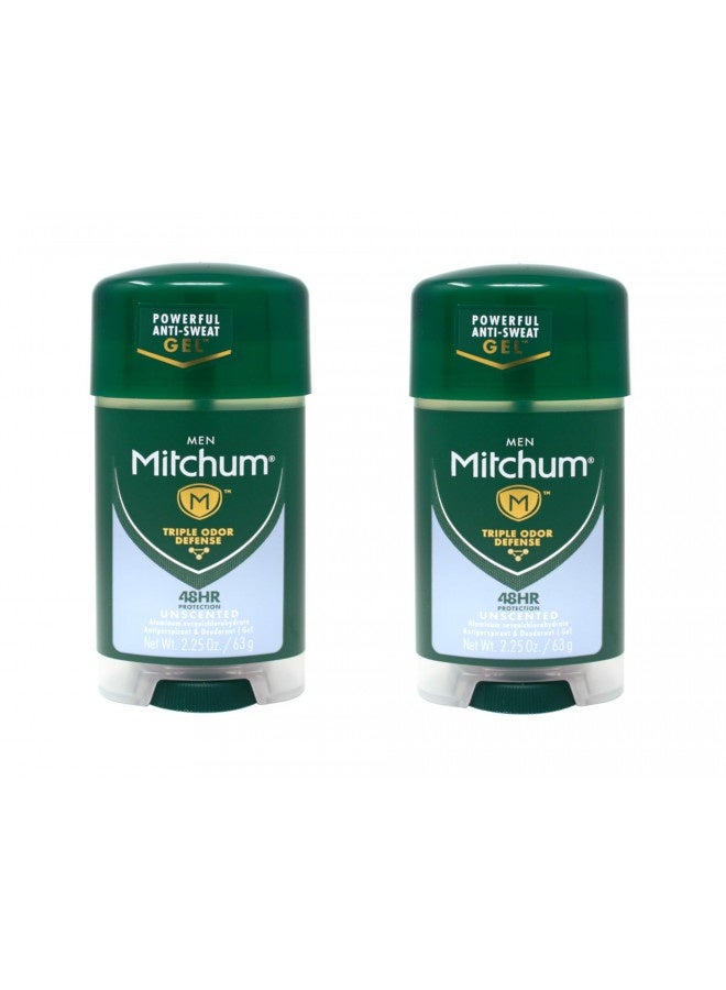 Mitchum Deodorant Mens Gel Unscented 2.25oz (2 Pack)