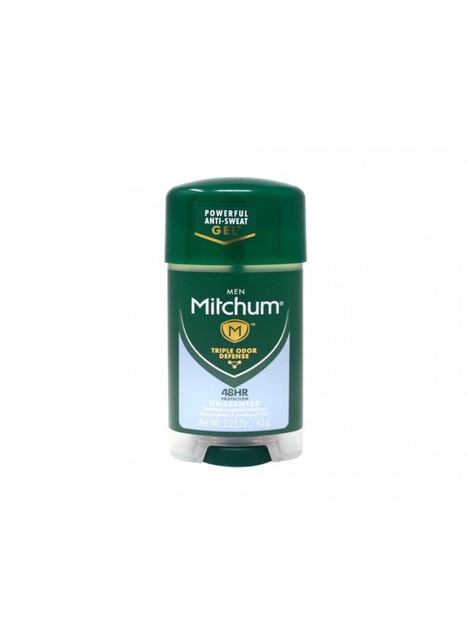 Mitchum Deodorant Mens Gel Unscented 2.25oz (2 Pack)