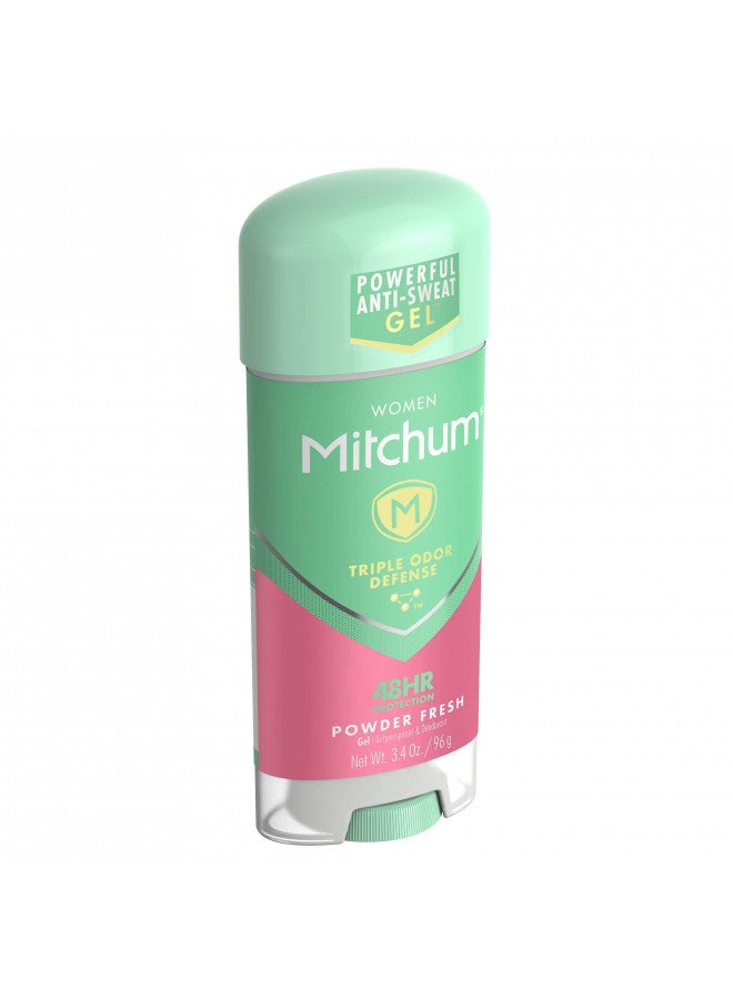 Mitchum For Women Anti-Perspirant Deodorant Clear Gel Powder Fresh 3.40 oz (Pack of 2)