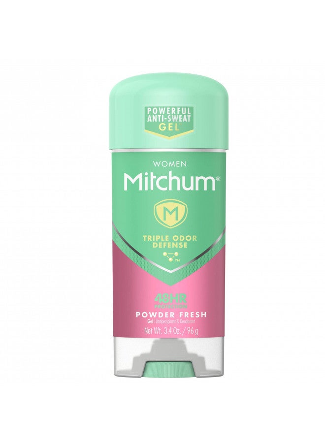 Mitchum For Women Anti-Perspirant Deodorant Clear Gel Powder Fresh 3.40 oz (Pack of 2)