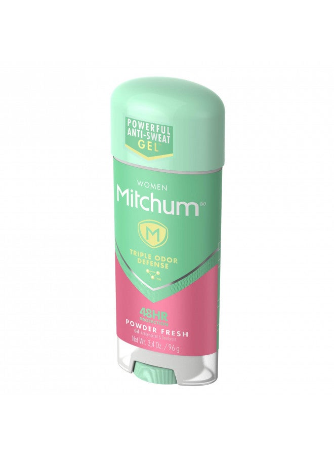 Mitchum For Women Anti-Perspirant Deodorant Clear Gel Powder Fresh 3.40 oz (Pack of 2)