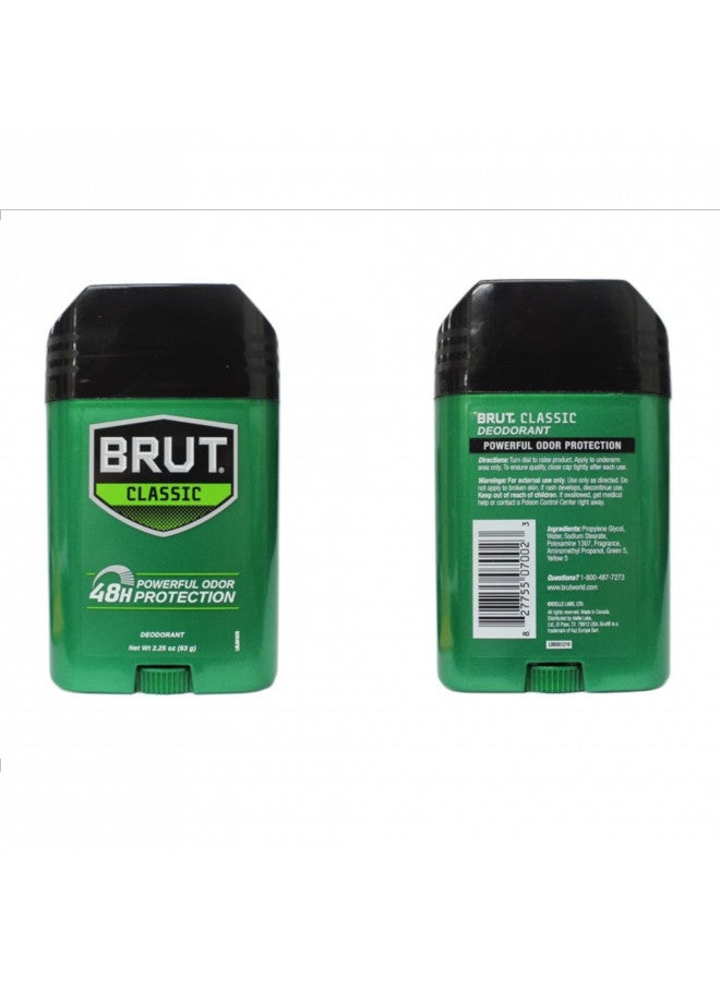 BRUT Deodorant Stick Classic Fragrance 2.25 oz (Pack of 2)