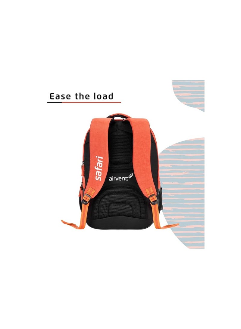 Safari Overalls 23 cms Orange Laptop/Casual/School/College Backpack with USB Charging (OVERALLS19CBORN)