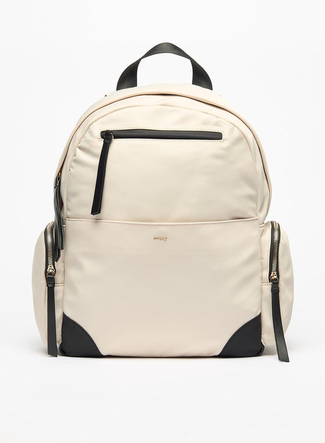 Women Missy Solid Backpack with Adjustable Straps and Zip Closure