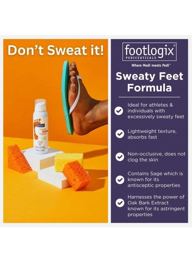 Footlogix Sweaty Feet Formula, 4.23 Oz
