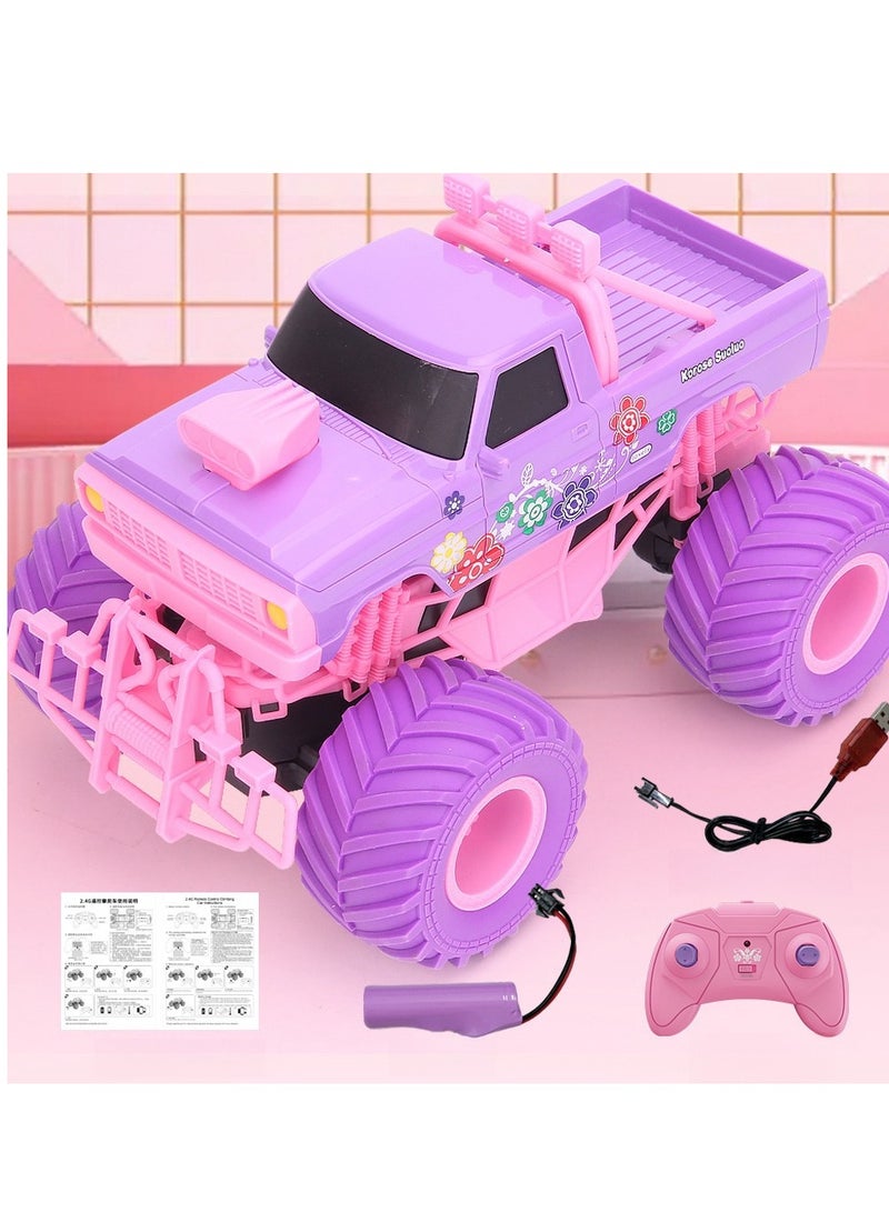 Climbing Remote Control Car 2.4G Large Wheel Off-Road Vehicle Four-Wheel Drive Stunt Spinning Children's Toy Girl Holiday Gift