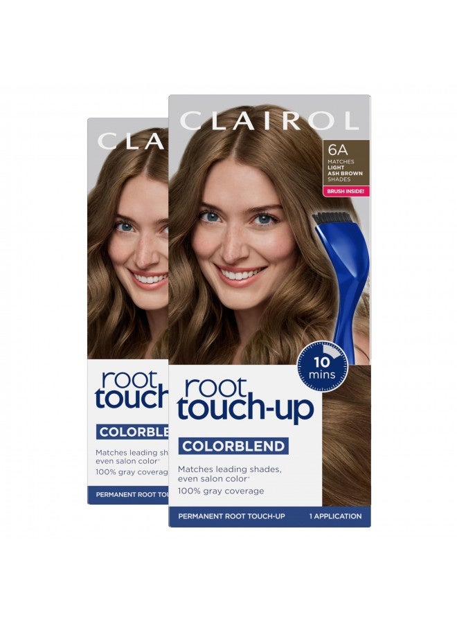 Clairol Root Touch-Up By Nice'N Easy Permanent Hair Dye, 6A Light Ash Brown Hair Color, Pack Of 2