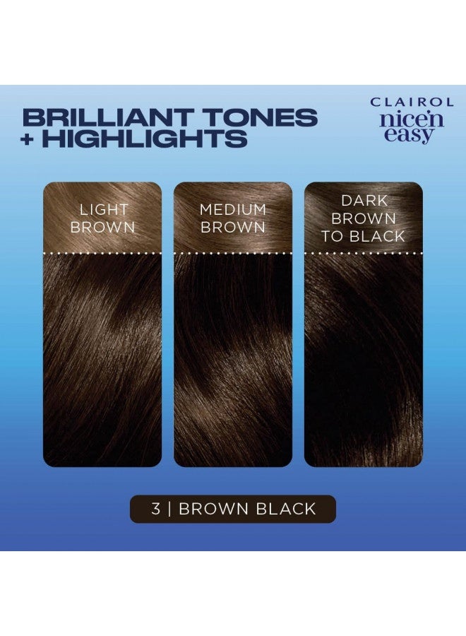 Clairol Nice'N Easy Permanent Hair Dye, 3 Brown Black Hair Color, Pack Of 1