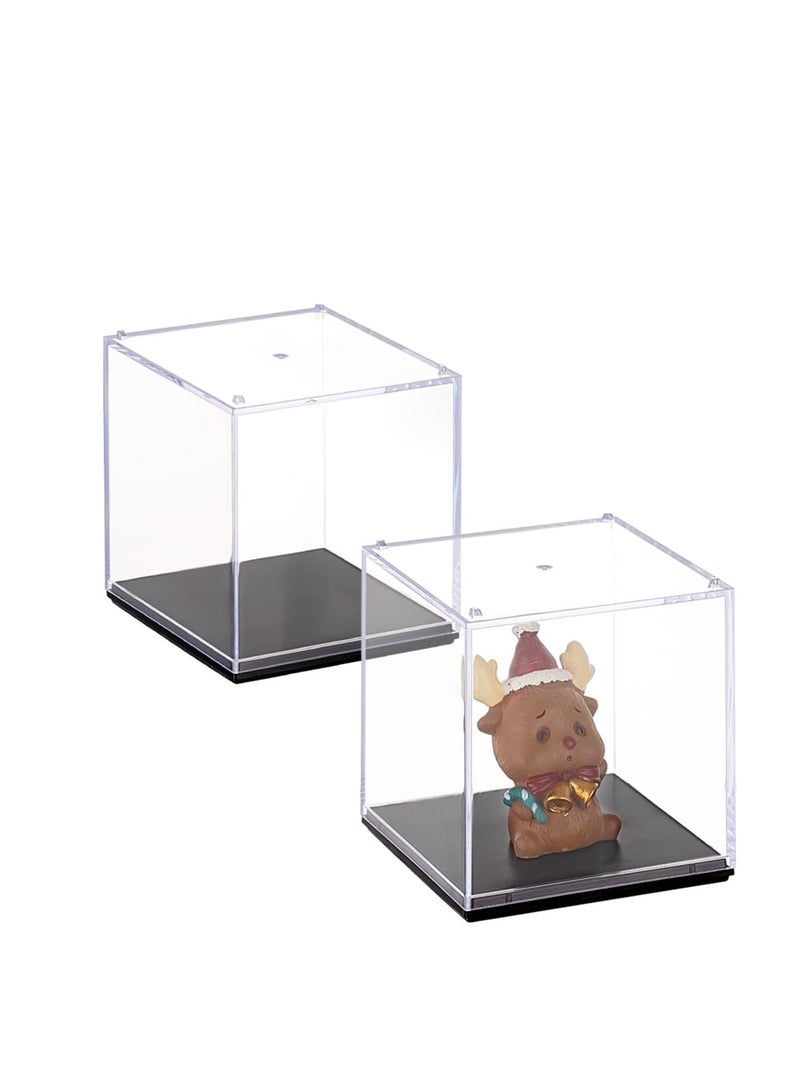 2 Pack Minifigure Display Case, Dustproof Acrylic Minifigure Display Cases, Suitable for Collection Models Minifigures, Bricks Blocks Toys (5*5*5cm)