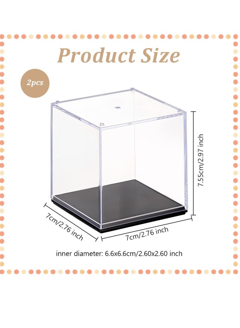 2 Pack Minifigure Display Case, Dustproof Acrylic Minifigure Display Cases, Suitable for Collection Models Minifigures, Bricks Blocks Toys (5*5*5cm)