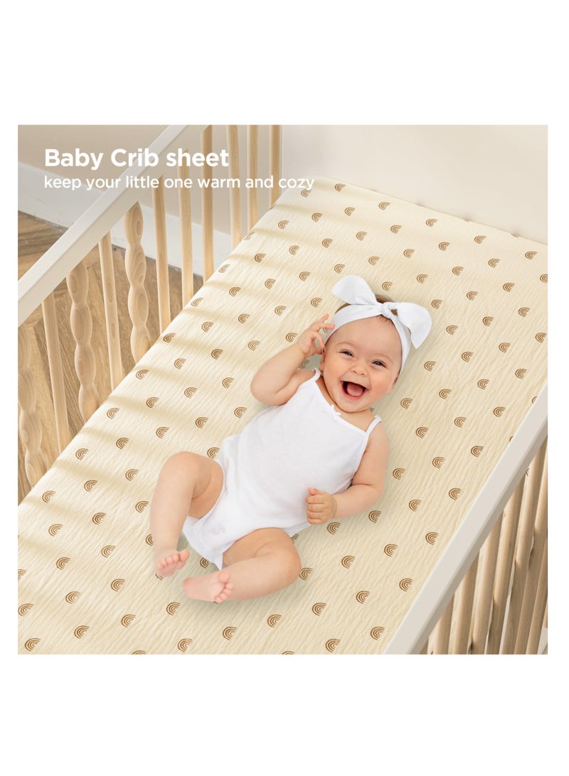 Soft Hypoallergenic Muslin Crib Sheets 28X52 Inches Fitted for Standard Crib and Toddler Mattresses Comfort and Safety for Nursery