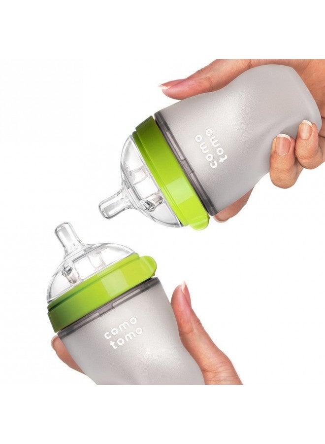 Comotomo Baby Bottle, Green, 8 Oz (2 Count)